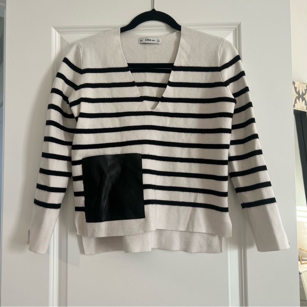Black and white stripe Zara sweater